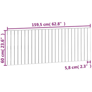 Testiera da Parete Bianca 159,5x3x60 cm Legno Massello di Pino 824849