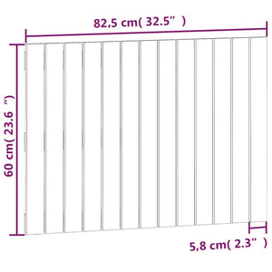 Testiera da Parete 82,5x3x60 cm in Legno Massello di Pino 824853