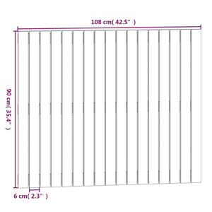 Testiera da Parete Nera 108x3x90 cm in Legno Massello di Pino cod mxl 50476