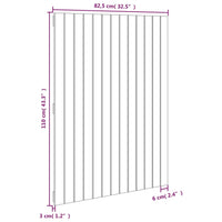 Testiera da Parete Bianca 82,5x3x110 cm Legno Massello di Pino cod mxl 50528