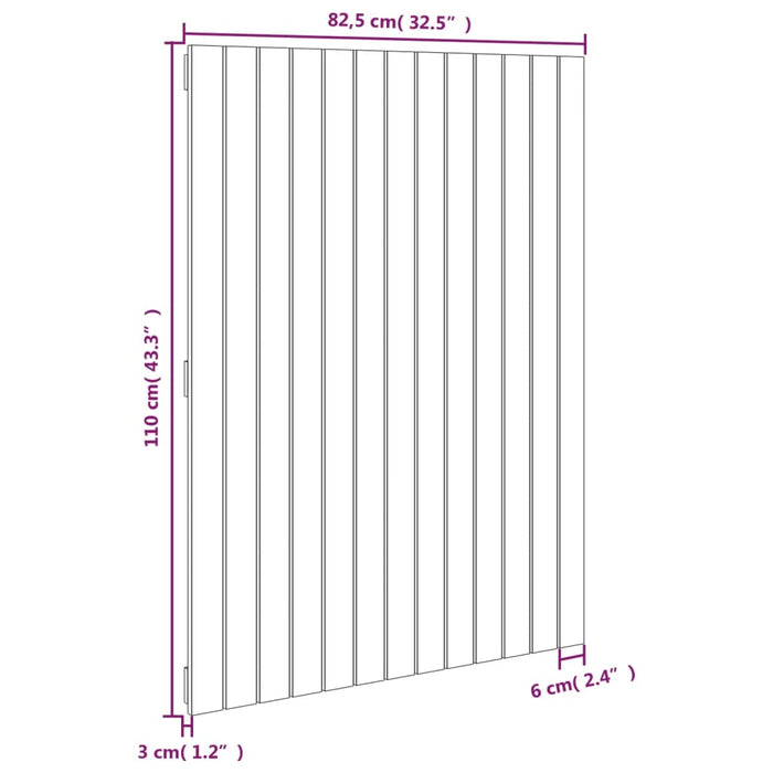 Testiera da Parete Bianca 82,5x3x110 cm Legno Massello di Pino cod mxl 50528