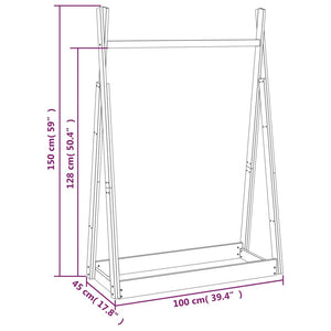 Appendiabiti 100x45x150 cm in Legno Massello di Pino cod mxl 70839