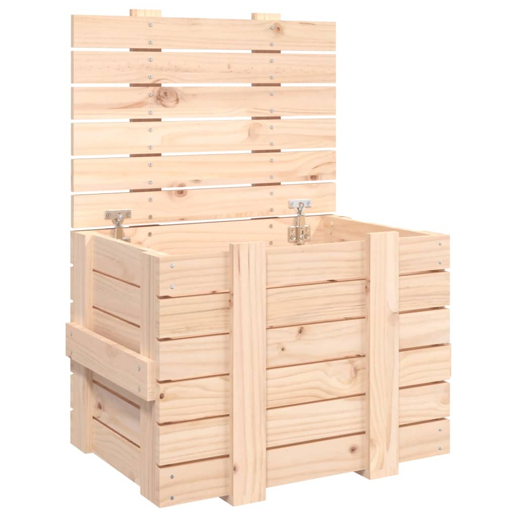 Contenitore Portaoggetti 58x40,5x42 cm Legno Massello di Pino