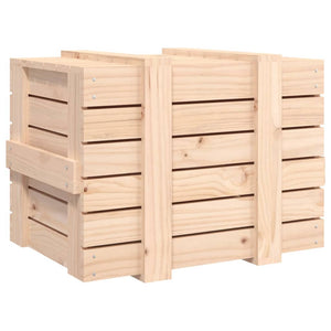 Contenitore Portaoggetti 58x40,5x42 cm Legno Massello di Pino