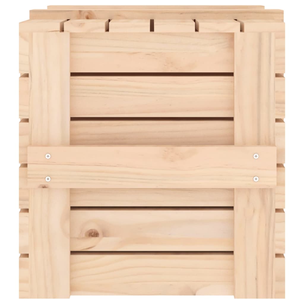 Contenitore Portaoggetti 58x40,5x42 cm Legno Massello di Pino