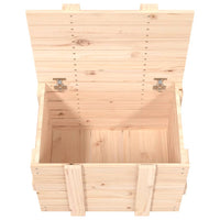 Contenitore Portaoggetti 58x40,5x42 cm Legno Massello di Pino