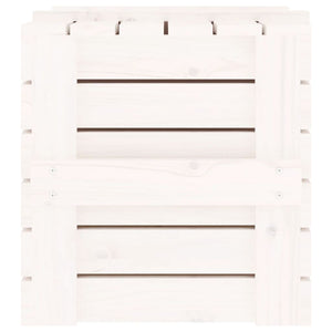 Contenitore Portaoggetti Bianco 58x40,5x42 cm Massello di Pino