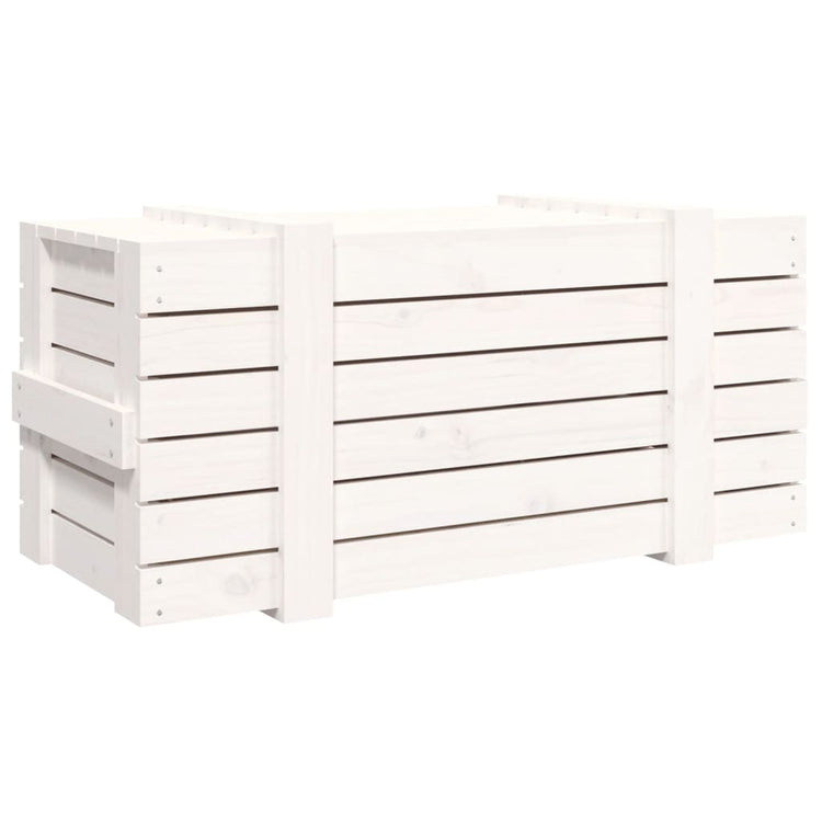 Contenitore Portaoggetti Bianco 91x40,5x42 cm Massello di Pino