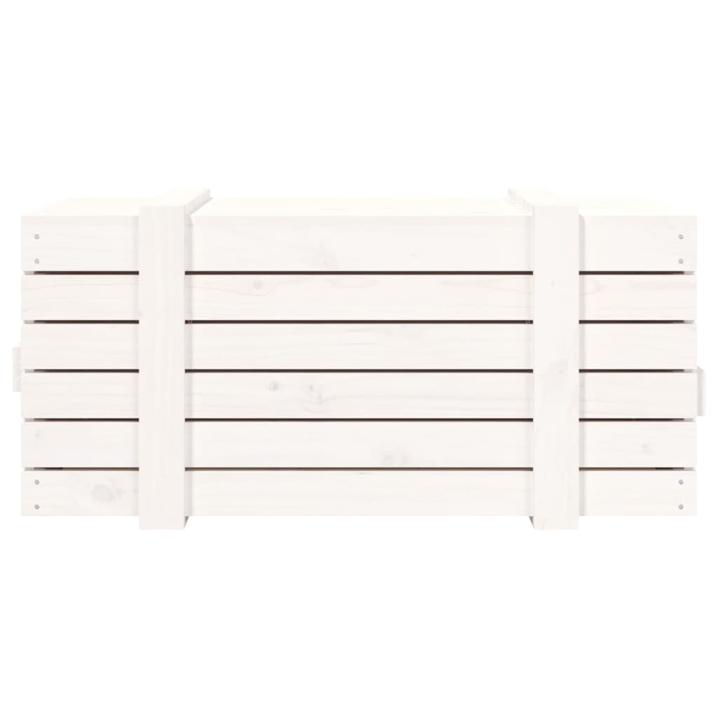 Contenitore Portaoggetti Bianco 91x40,5x42 cm Massello di Pino