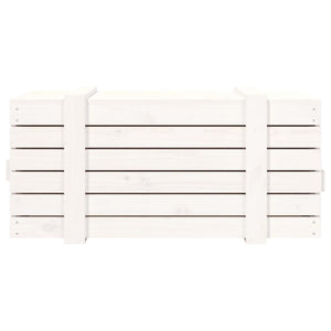 Contenitore Portaoggetti Bianco 91x40,5x42 cm Massello di Pino