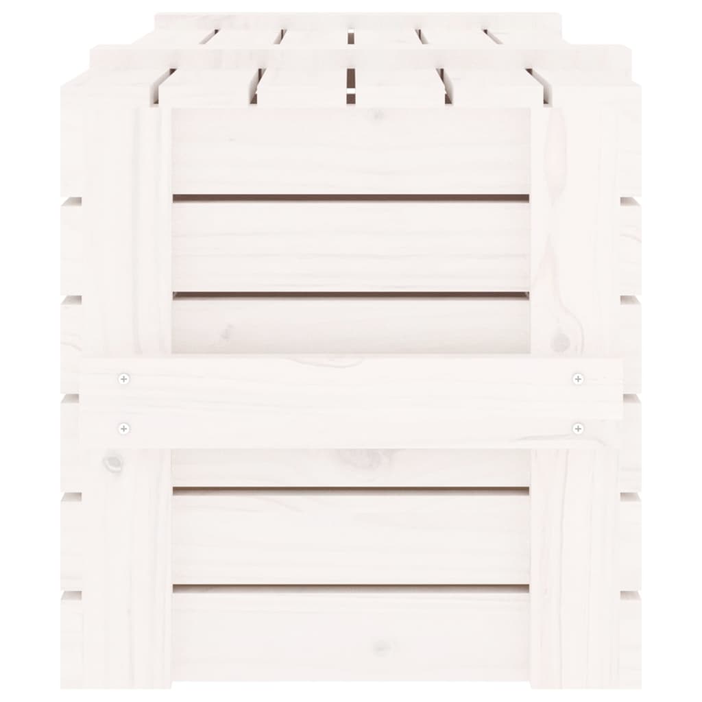 Contenitore Portaoggetti Bianco 91x40,5x42 cm Massello di Pino