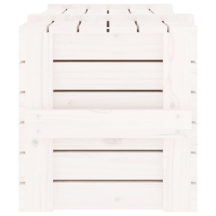 Contenitore Portaoggetti Bianco 91x40,5x42 cm Massello di Pino