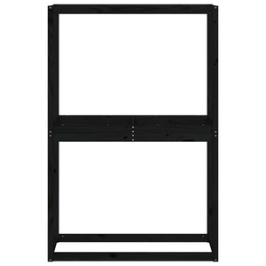 Portapneumatici Nero 120x40x180 cm in Legno Massello di Pino