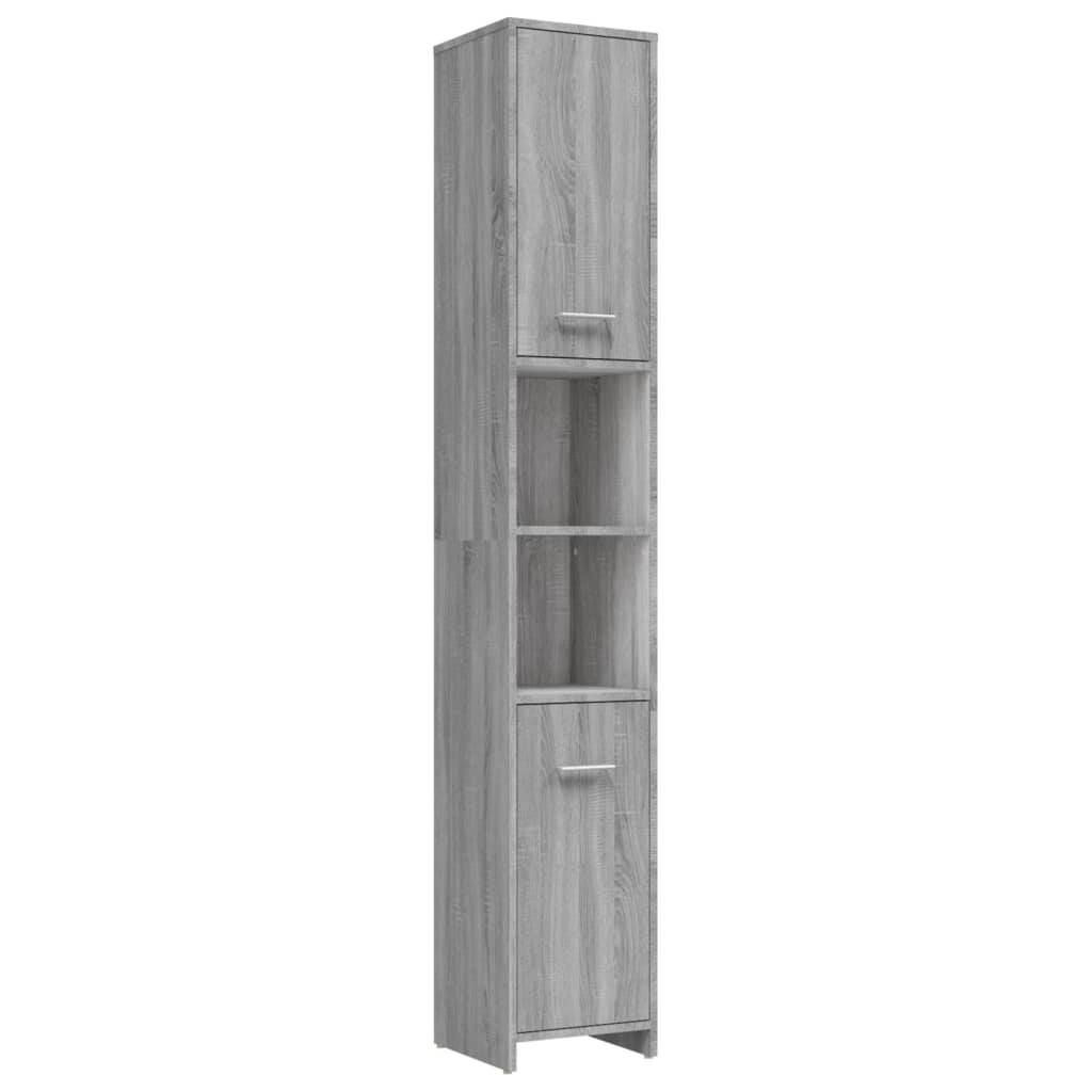 Set Mobili da Bagno 4 pz Grigio Sonoma in Legno Multistrato 3154404