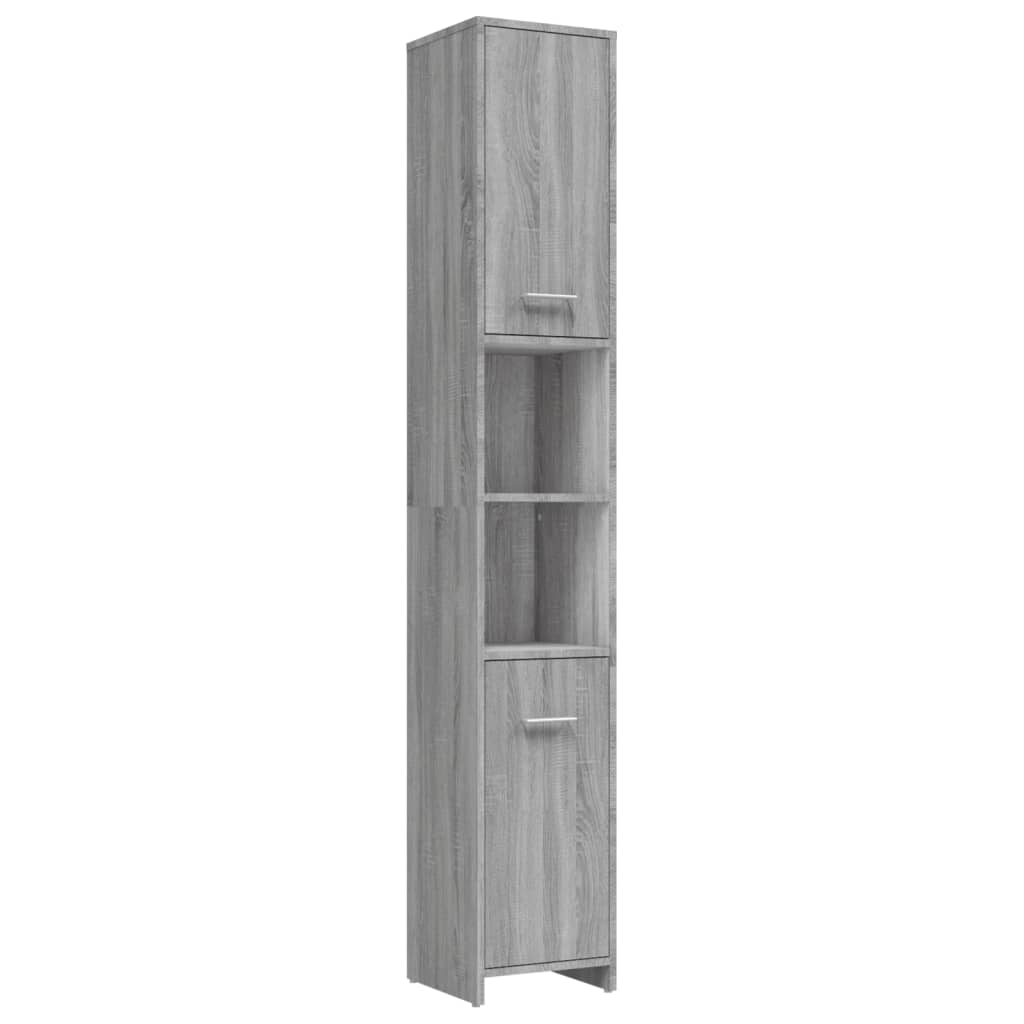 Set Mobili da Bagno 4 pz Grigio Sonoma in Legno Multistrato