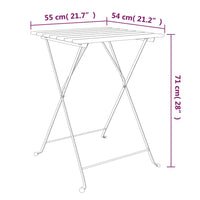 Set Bistrò Pieghevole 3pz in Legno Massello di Acacia e Acciaio 319972