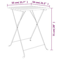 Set Bistrò Pieghevole 3 pz in Legno Massello di Teak e Acciaio 319977