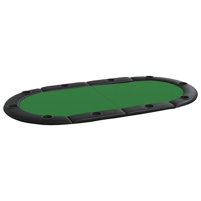 Piano Tavolo da Poker Pieghevole 10 Giocatori Verde 208x106x3cm 80400