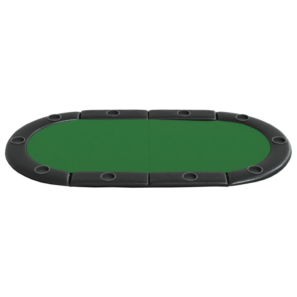 Piano Tavolo da Poker Pieghevole 10 Giocatori Verde 208x106x3cm 80400