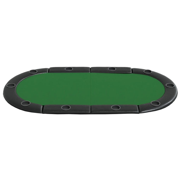 Piano Tavolo da Poker Pieghevole 10 Giocatori Verde 208x106x3cm 80400