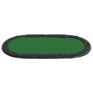 Piano Tavolo da Poker Pieghevole 10 Giocatori Verde 208x106x3cmcod mxl 79270