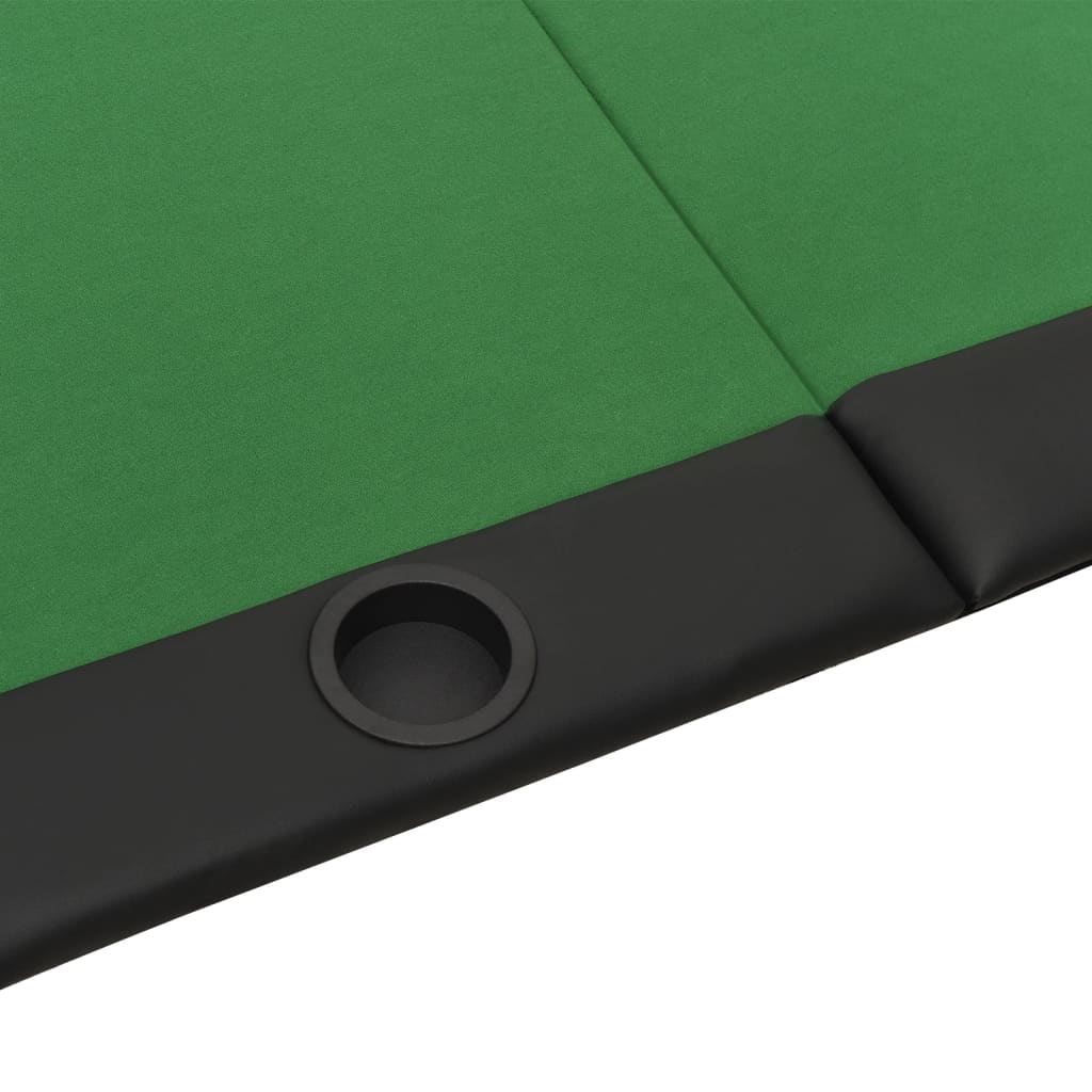 Piano Tavolo da Poker Pieghevole 10 Giocatori Verde 208x106x3cm 80400