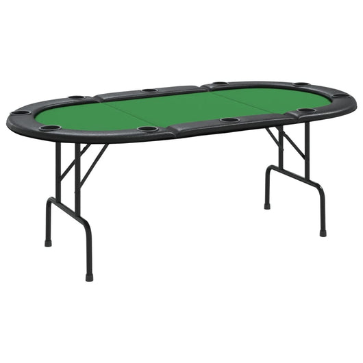 Tavolo da Poker Pieghevole 10 Giocatori Verde 206x106x75 cm 80402