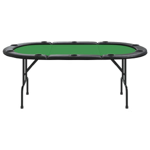 Tavolo da Poker Pieghevole 10 Giocatori Verde 206x106x75 cm 80402