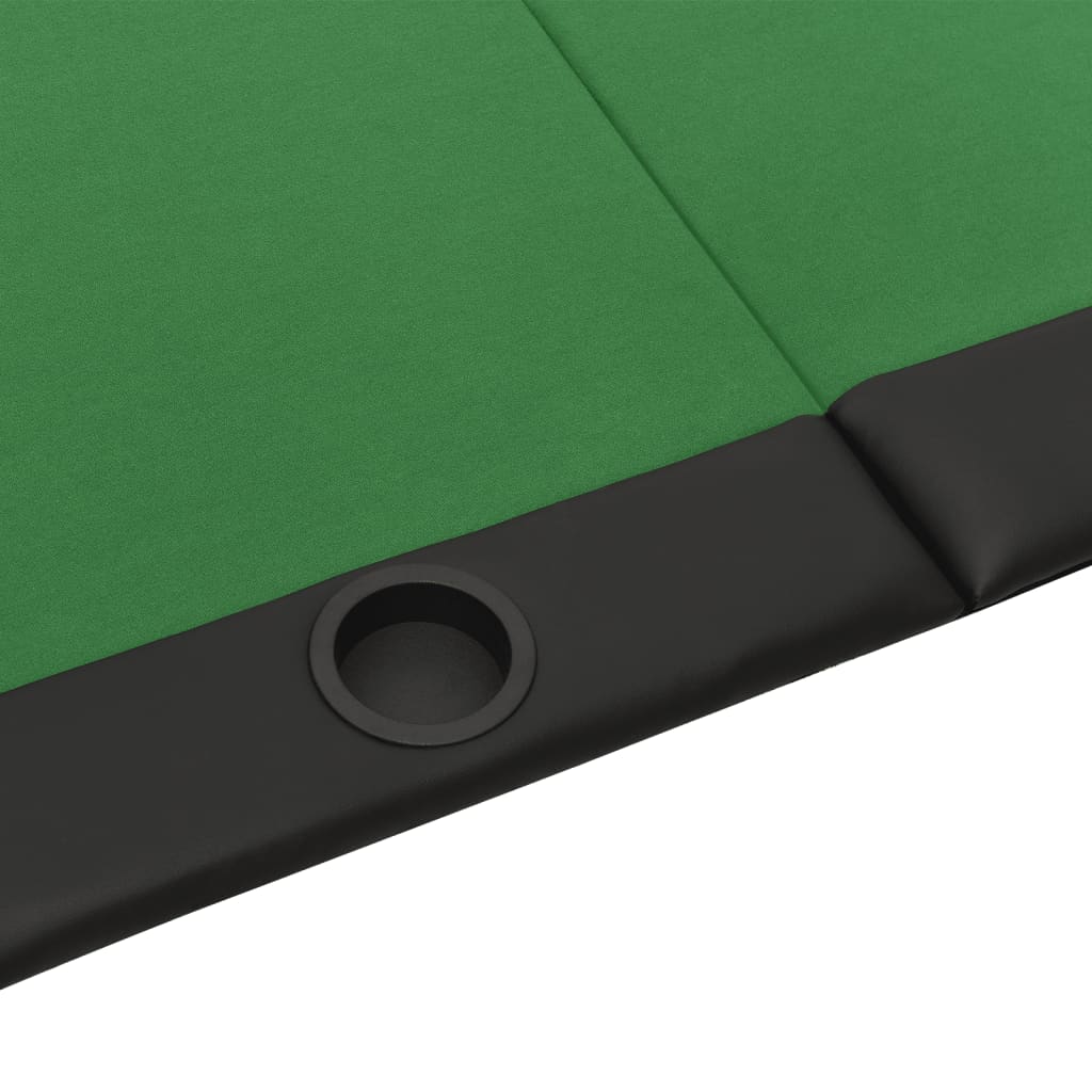 Tavolo da Poker Pieghevole 10 Giocatori Verde 206x106x75 cm 80402