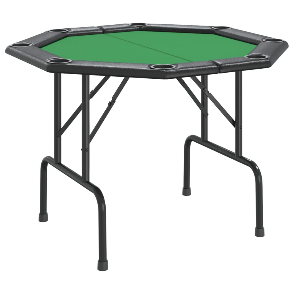 Tavolo da Poker Pieghevole 8 Giocatori Verde 108x108x75 cm 80404