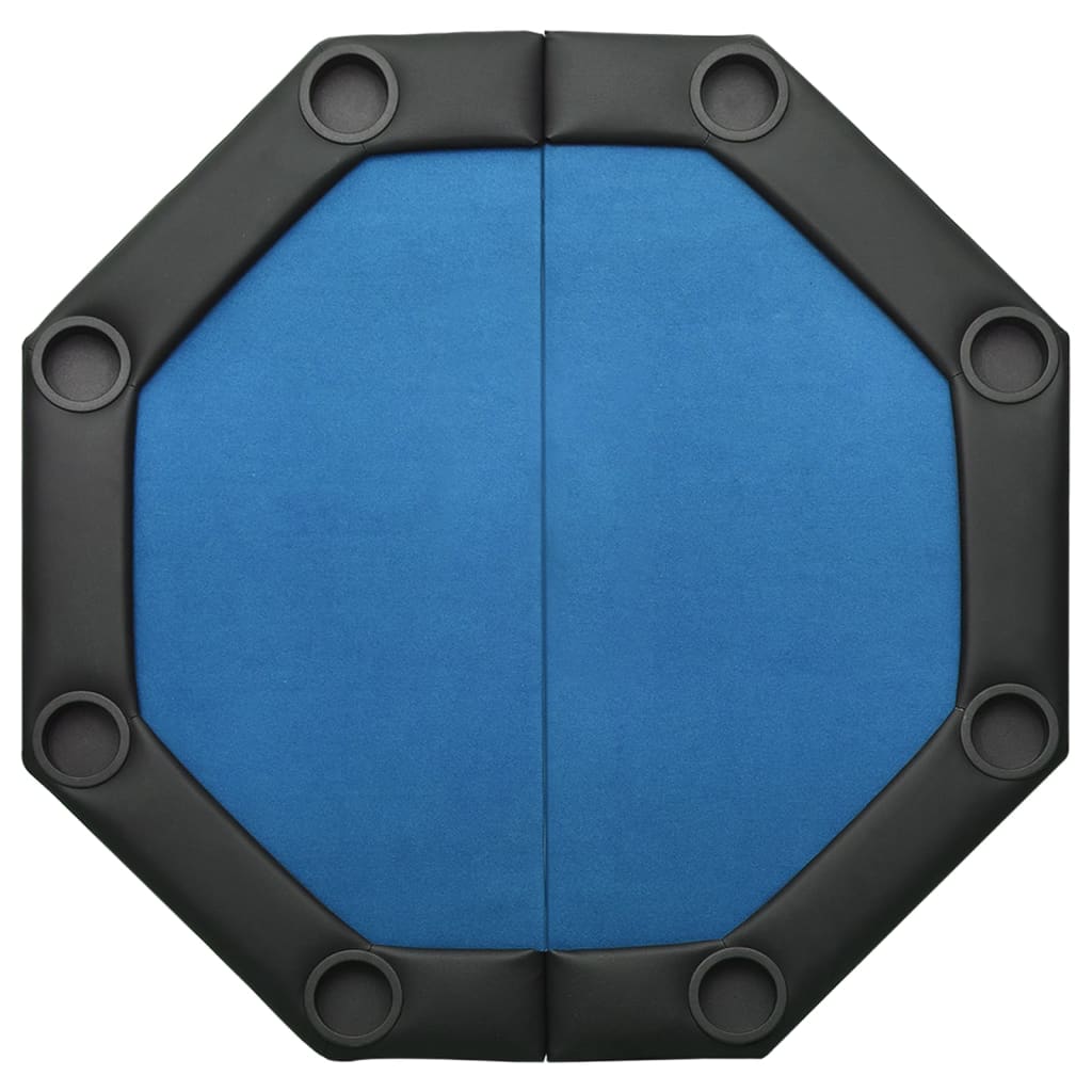 Tavolo da Poker Pieghevole 8 Giocatori Blu 108x108x75 cm 80405