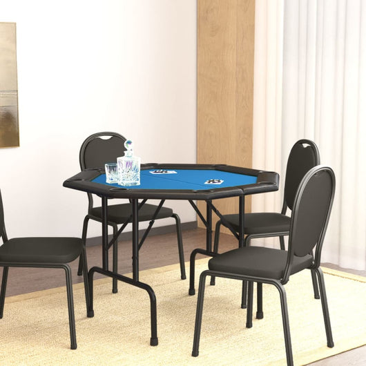 Tavolo da Poker Pieghevole 8 Giocatori Blu 108x108x75 cm cod mxl 65454