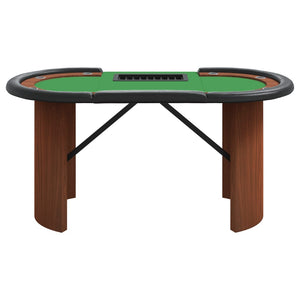 Tavolo da Poker con Vassoio Chip 10 Giocatori Verde 160x80x75cm 80406