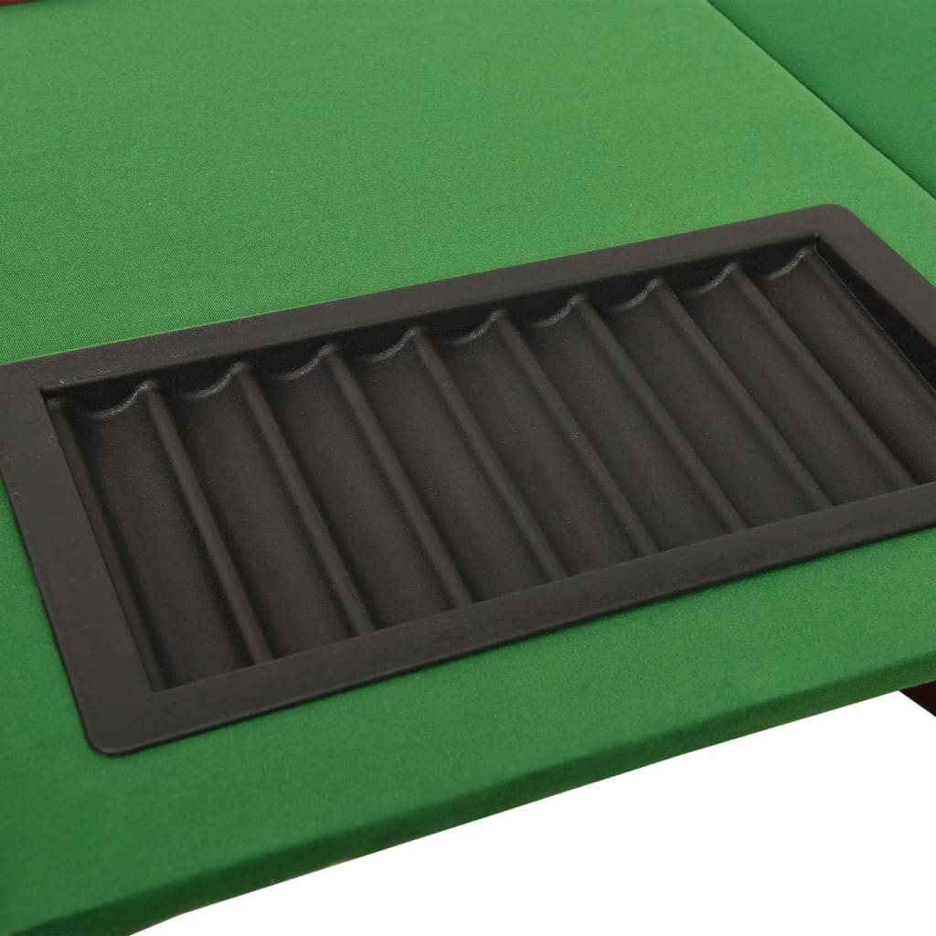 Tavolo da Poker con Vassoio Chip 10 Giocatori Verde 160x80x75cm 80406