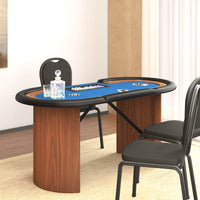 Tavolo da Poker con Vassoio Chip 10 Giocatori Blu 160x80x75 cm 80407