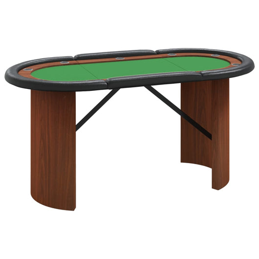 Tavolo da Poker 10 Giocatori Verde 160x80x75 cm 80408