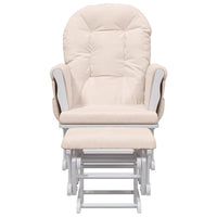 Poltrona Glider con Sgabello Rosa Chiaro in Tessutocod mxl 118578