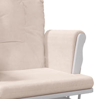 Poltrona Glider con Sgabello Rosa Chiaro in Tessuto 351660