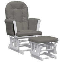 Poltrona Glider con Sgabello Grigio Scuro in Tessuto 351661