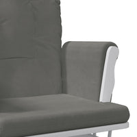 Poltrona Glider con Sgabello Grigio Scuro in Tessuto 351661