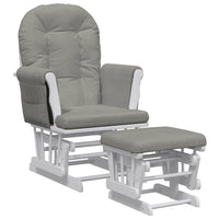 Poltrona Glider con Sgabello Grigio Chiaro in Tessuto 351662