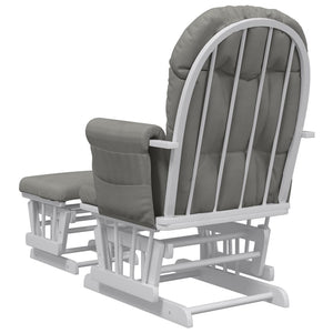 Poltrona Glider con Sgabello Grigio Chiaro in Tessuto 351662