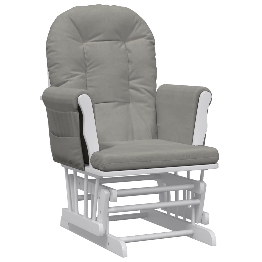 Poltrona Glider con Sgabello Grigio Chiaro in Tessuto 351662