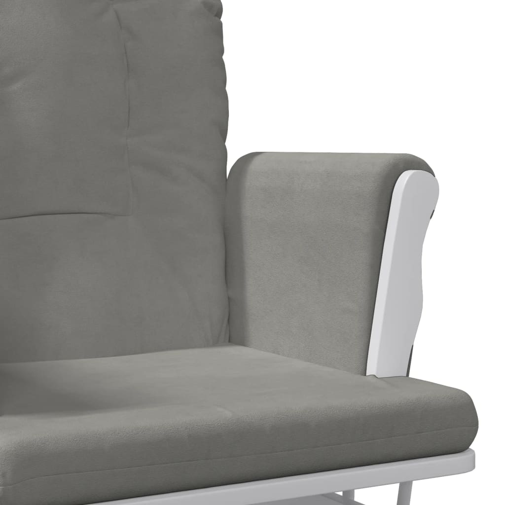 Poltrona Glider con Sgabello Grigio Chiaro in Tessuto 351662