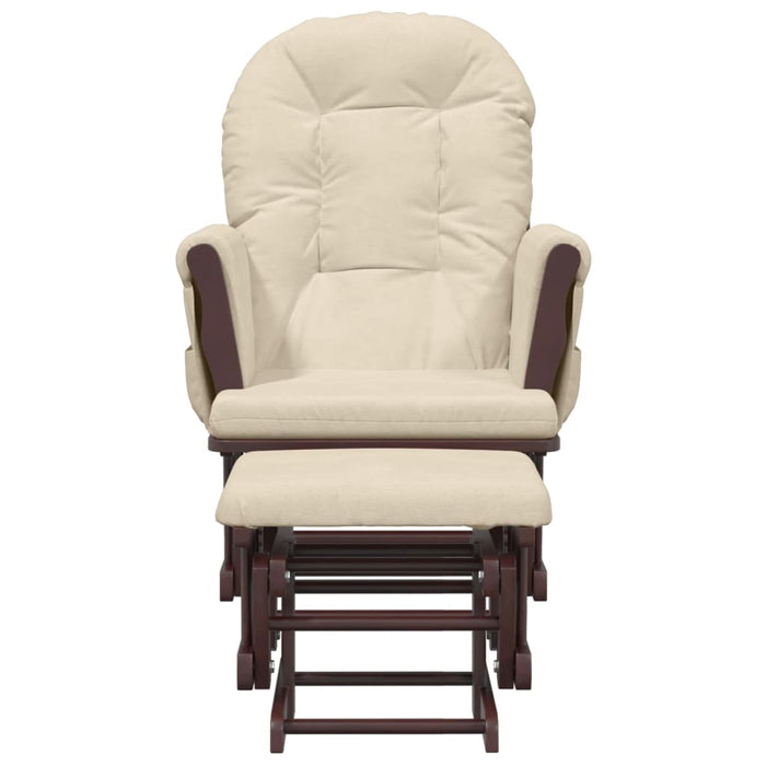 Poltrona Glider con Sgabello Bianco Crema in Tessutocod mxl 94612