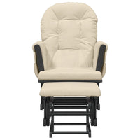 Poltrona Glider con Sgabello Bianco Crema in Tessuto 351668