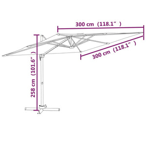 Ombrellone a Sbalzo con Palo Alluminio Bianco Sabbia 300x300 cm cod mxl 66494