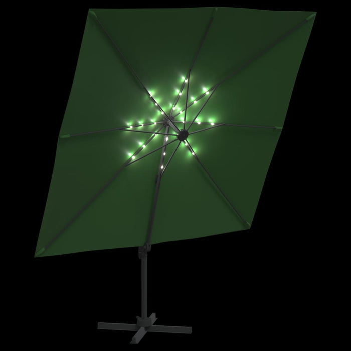 Ombrellone a Sbalzo LED Verde 400x300 cm cod mxl 66503