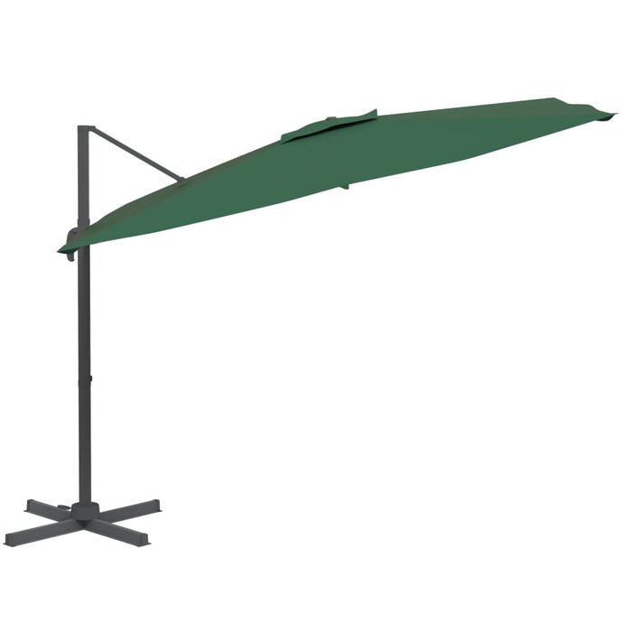 Ombrellone a Sbalzo LED Verde 400x300 cm cod mxl 66503