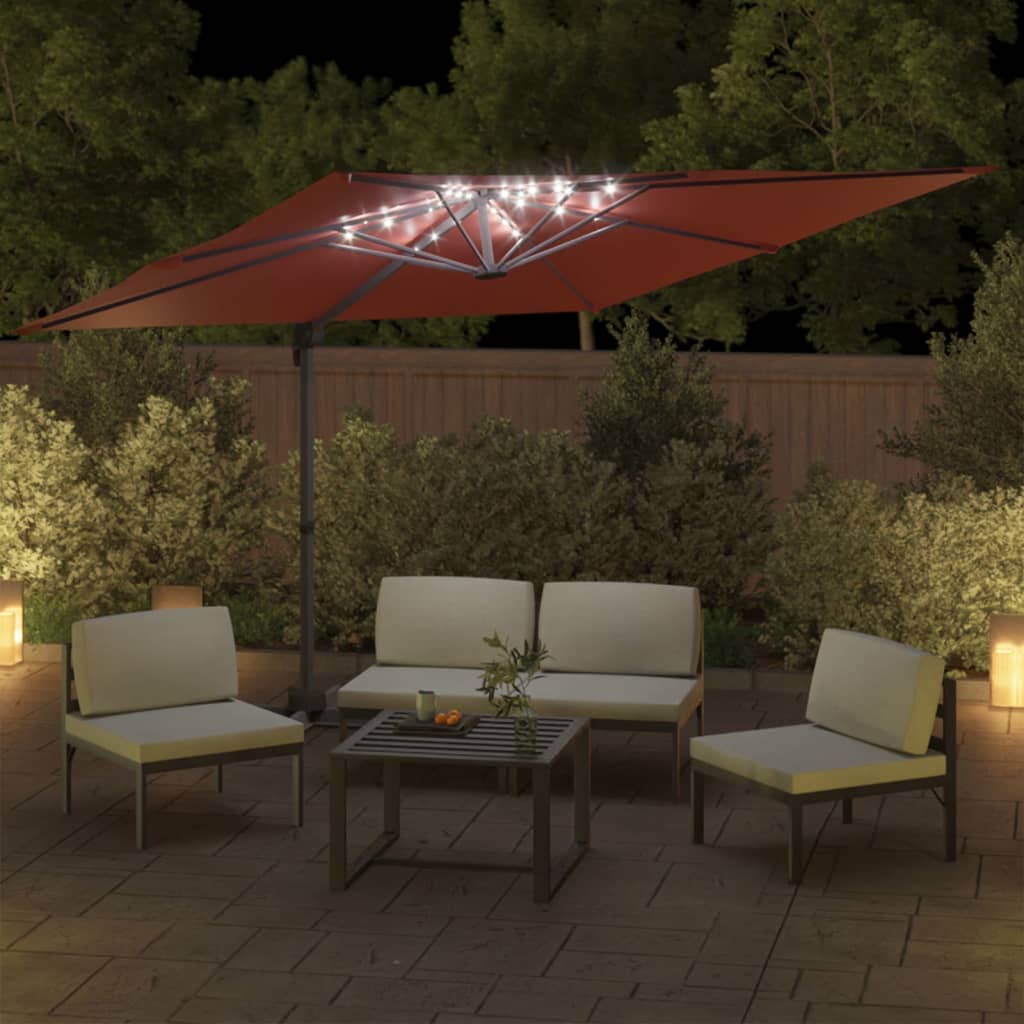 Ombrellone a Sbalzo LED Terracotta 400x300 cm cod mxl 66508